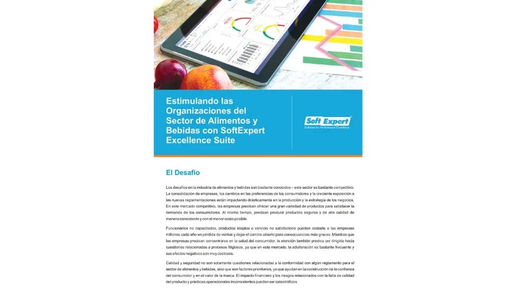 Estimulando las organizaciones del sector de alimentos y bebidas con SoftExpert Suite.webp