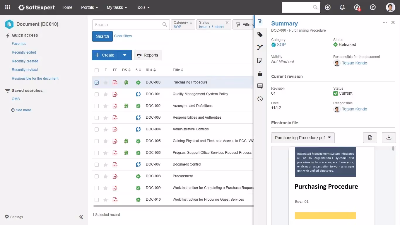 Have total control of IMS documentation with standardization, traceability and compliance